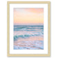 blue yellow pastel waves beach photograph, Natural Wood Frame by Wright and Roam