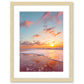 colorful sunset beach print, Natural Wood Frame by Wright and Roam