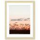pink sunset beach print, natural wood frame by Wright and Roam