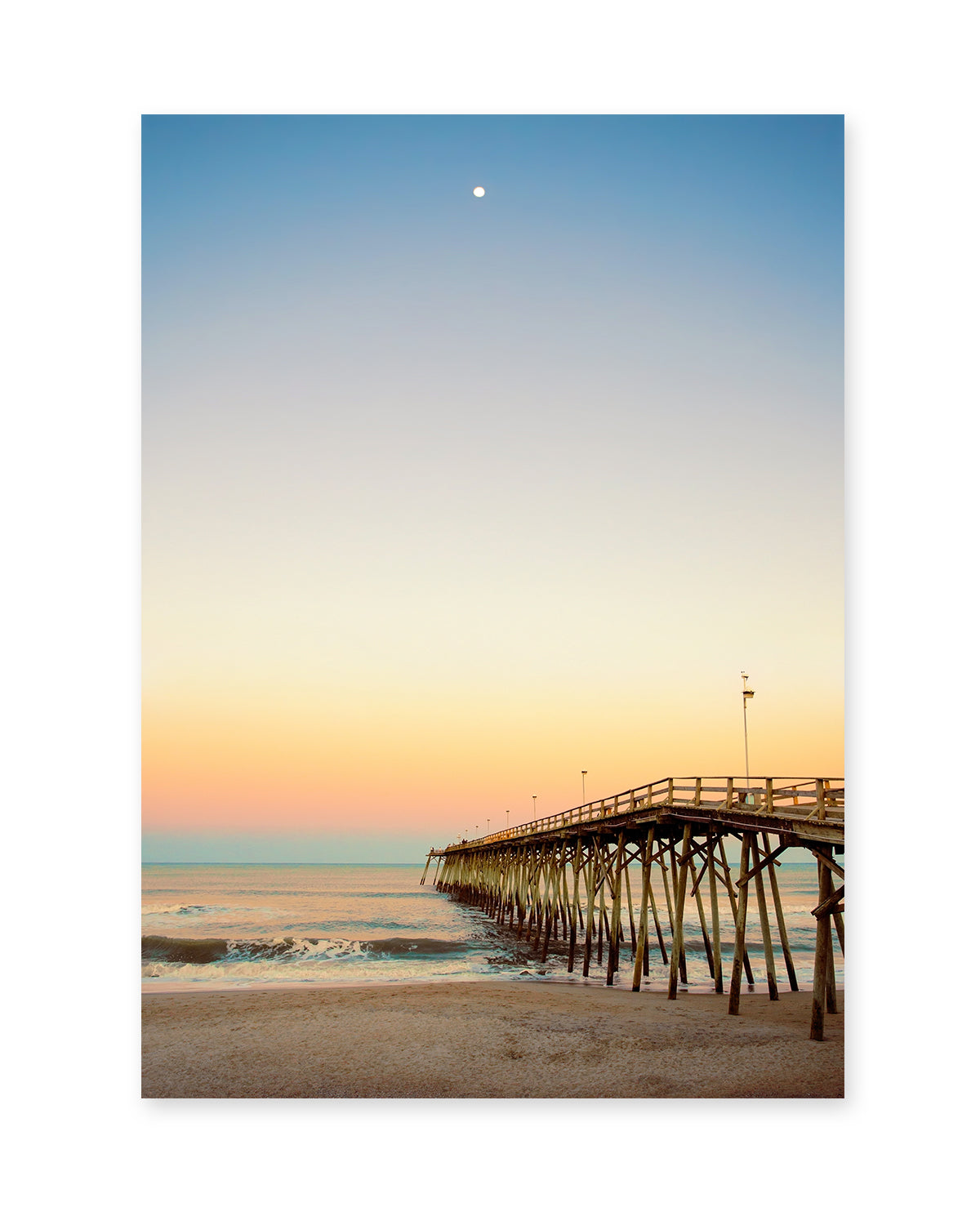 Kure Beach Pier, Warm Beach Sunset, Wright and Roam Photograph